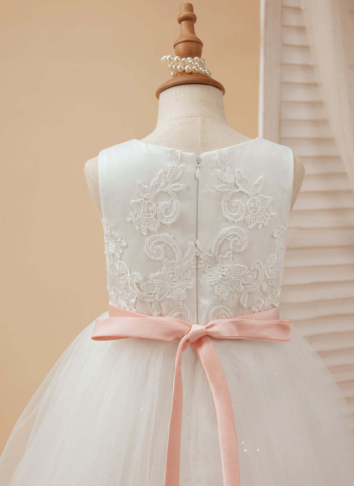 Ivory Princess Tulle Ball-Gown Floor-length Flower Girl Dress