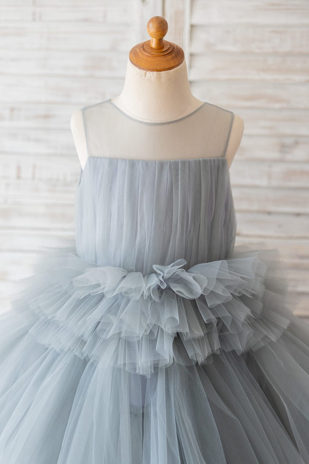 Knee-Length Princess Ball-Gown Tulle Dress for Flower Girls
