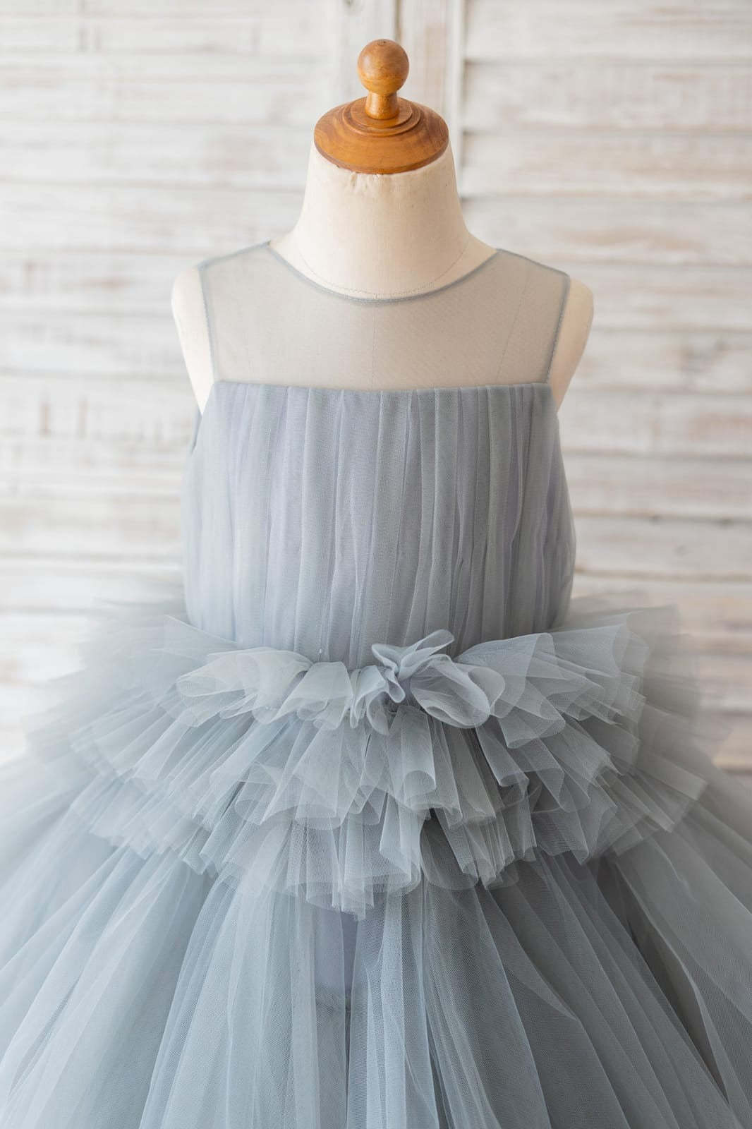 Knee-Length Princess Ball-Gown Tulle Dress for Flower Girls
