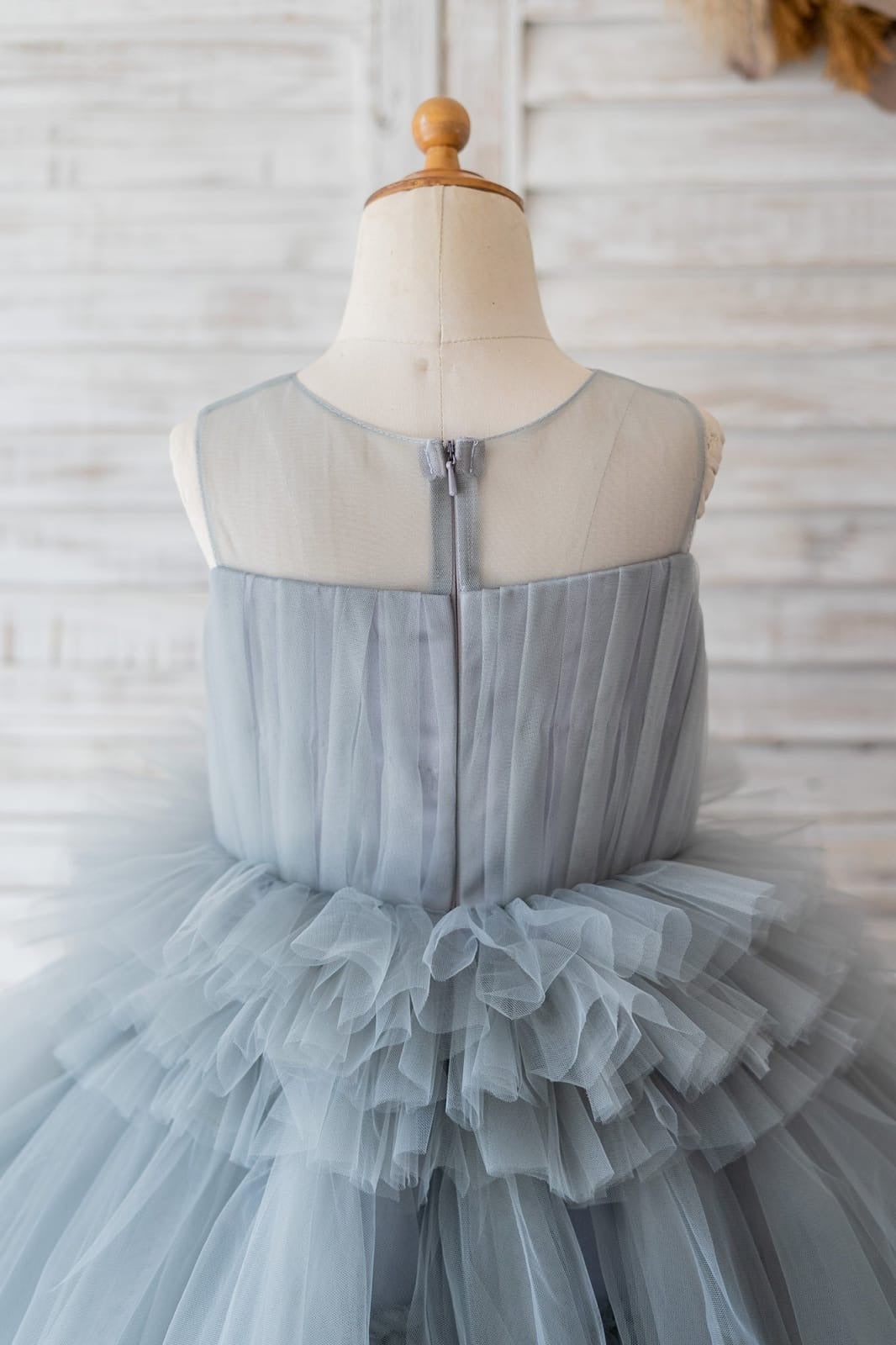 Knee-Length Princess Ball-Gown Tulle Dress for Flower Girls