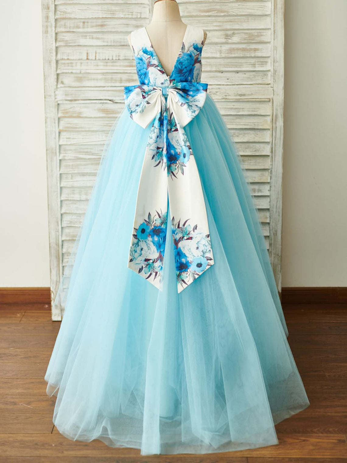 Princess Satin Tulle Ball-Gown with Floor-length Design