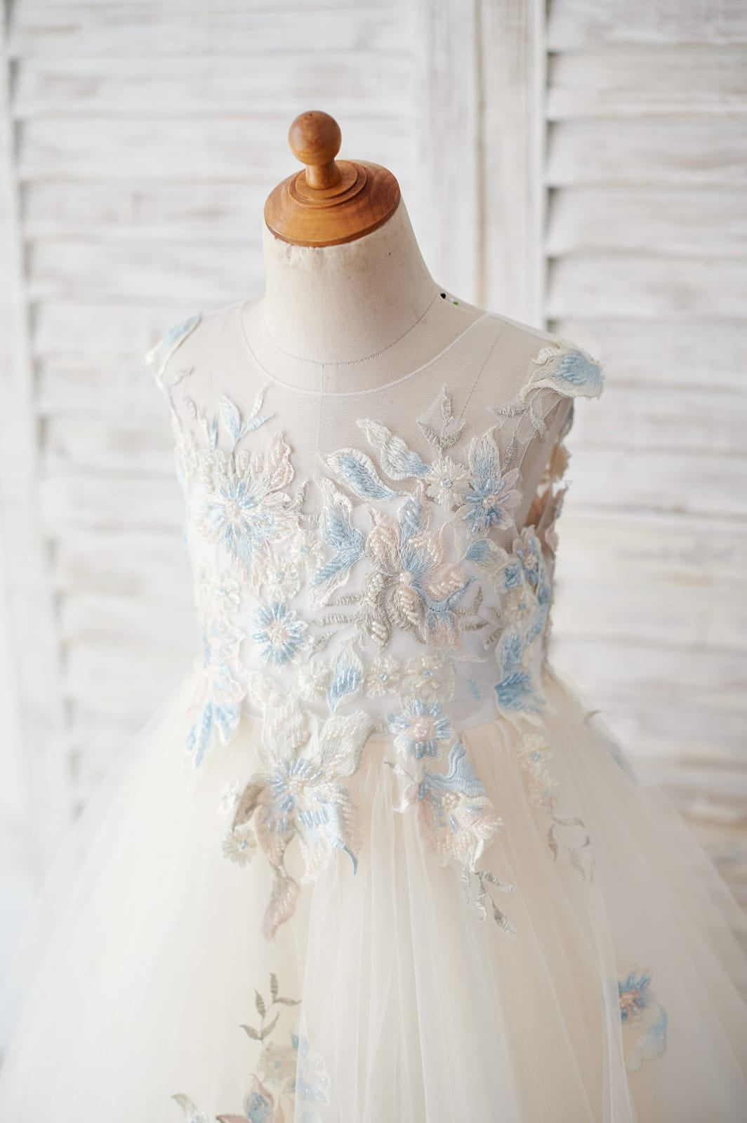 Princess Ball-Gown Dress with Lace and Tulle for Flower Girls