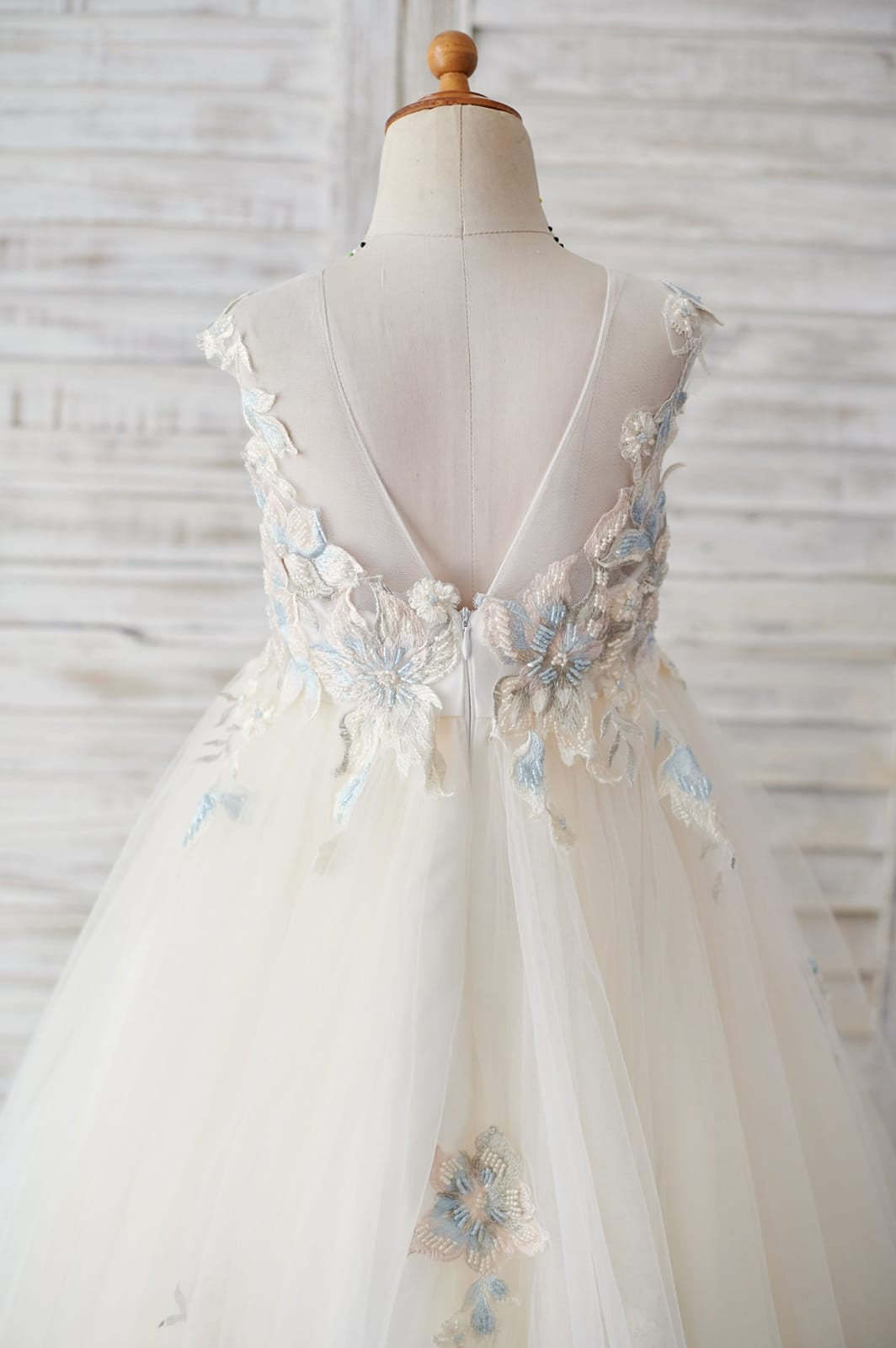 Princess Ball-Gown Dress with Lace and Tulle for Flower Girls
