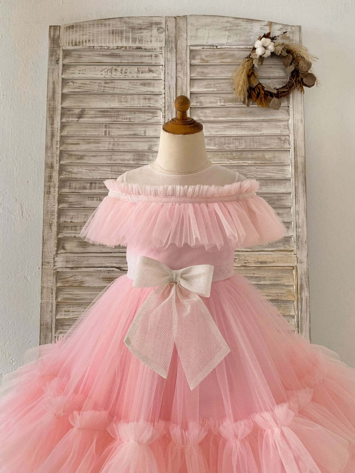 Pink Knee-length Dress in Tulle