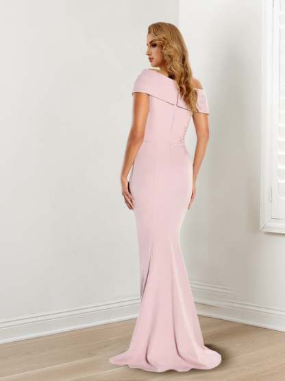 One-Shoulder Long-Sleeve Mermaid/Trumpet Mother of the Bride Dress with Lace