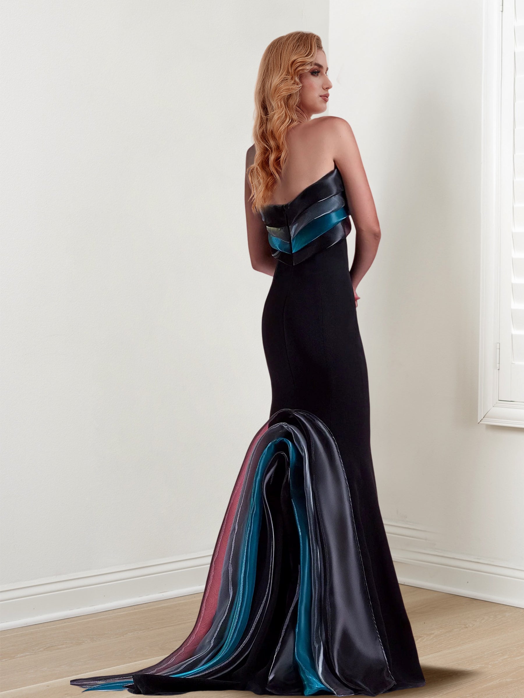 Long Formal Evening Dresses with Split Side in Trumpet/Mermaid and Off-the-Shoulder Style