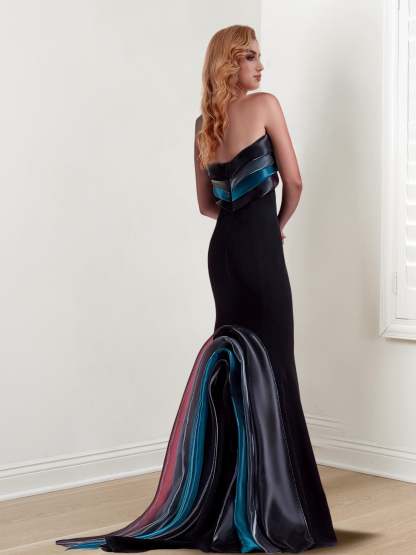 Long Formal Evening Dresses with Split Side in Trumpet/Mermaid and Off-the-Shoulder Style