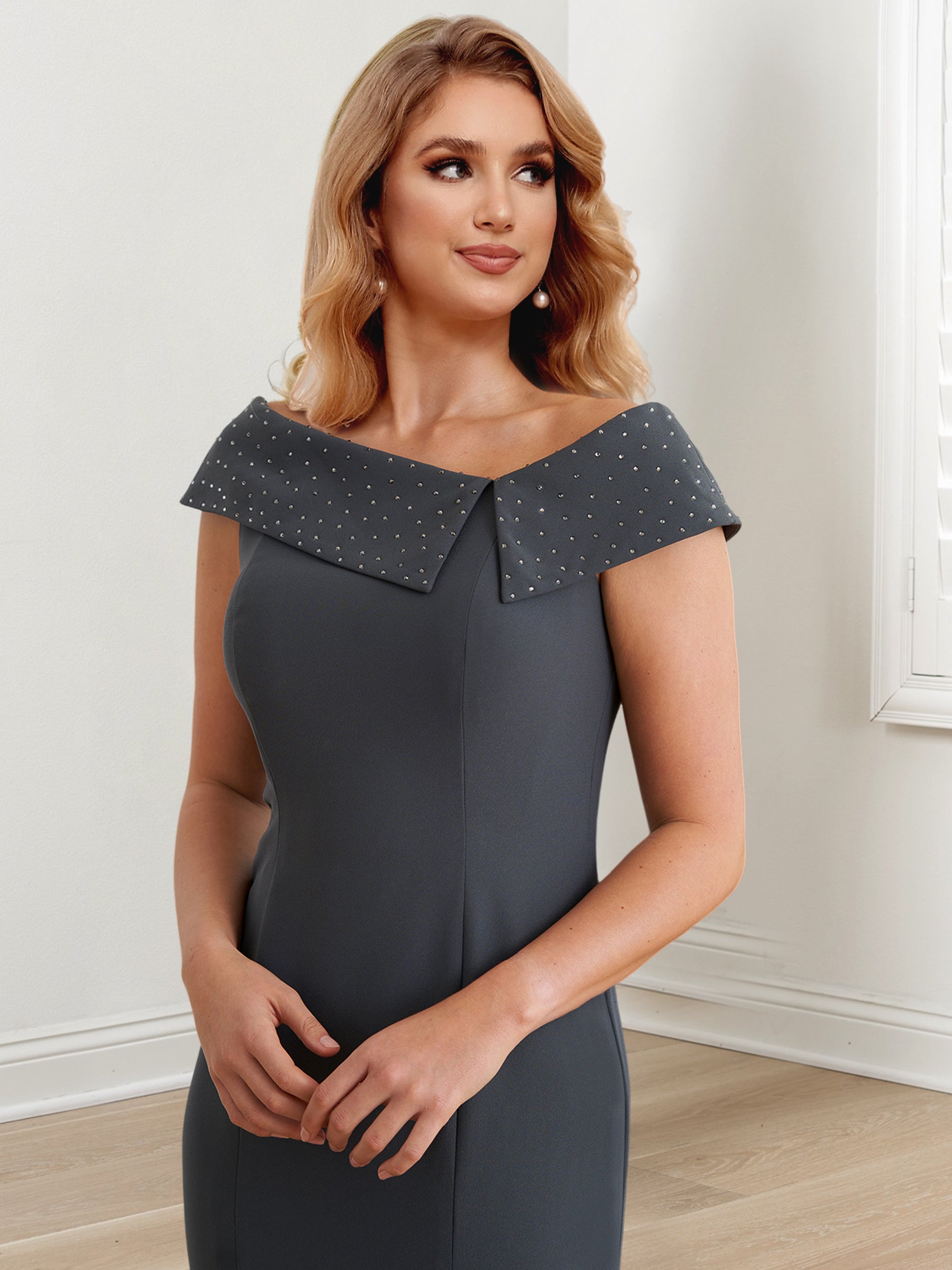 Floor-Length Column Gown for the Mother of the Bride