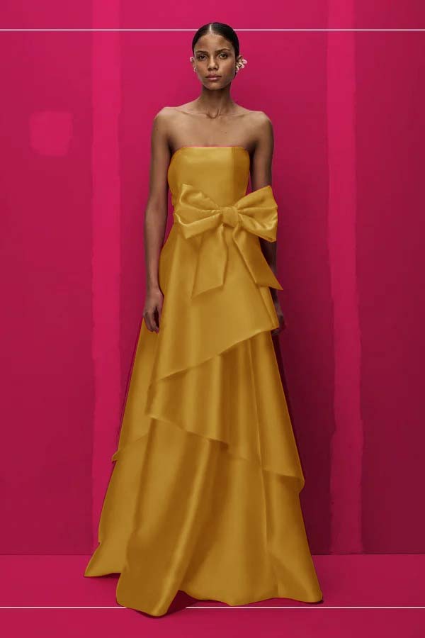 Chic Strapless Sleeveless Long Prom Dress With Pleated Bowknot