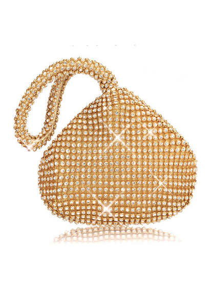 Unique Gorgeous Rhinestone Polyester Clutch Handbags
