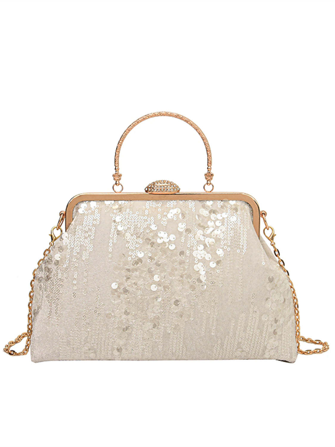 Foldable Synthetic Sequin Clutches with Large Capacity