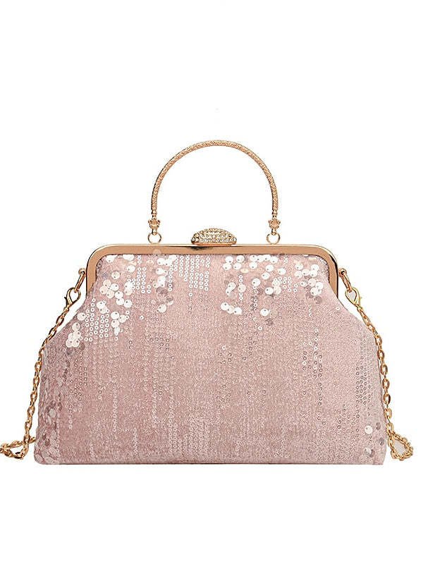 Foldable Synthetic Sequin Clutches with Large Capacity