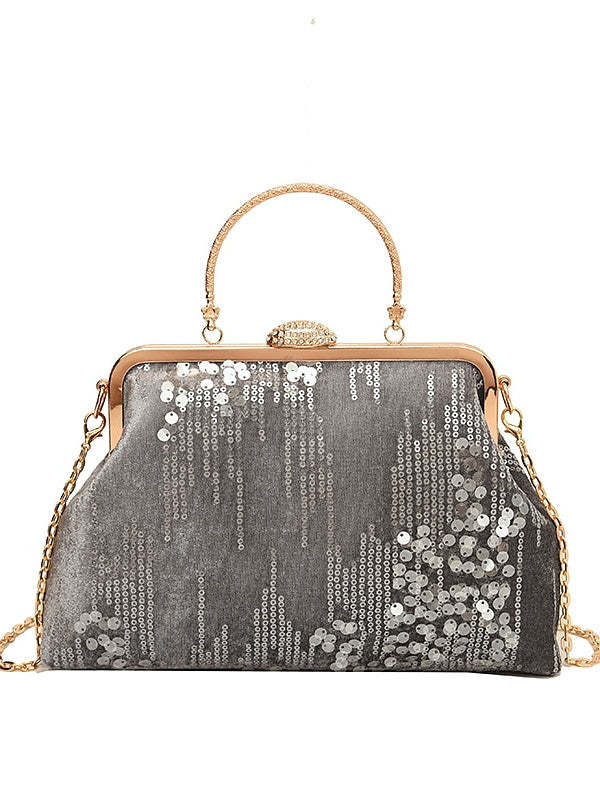 Foldable Synthetic Sequin Clutches with Large Capacity