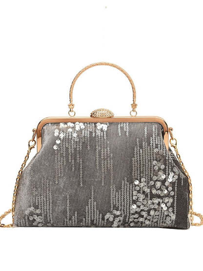 Foldable Synthetic Sequin Clutches with Large Capacity