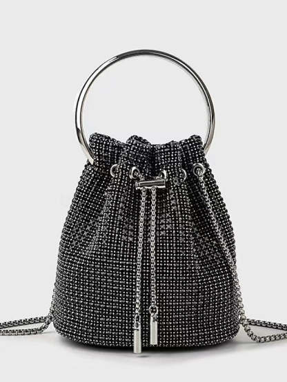 Solid Color PU Leather Chain Evening Bags with Large Capacity