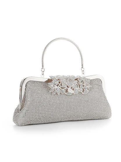 Crystals Rhinestone Chain Clutches Bags with Large Polyester Capacity