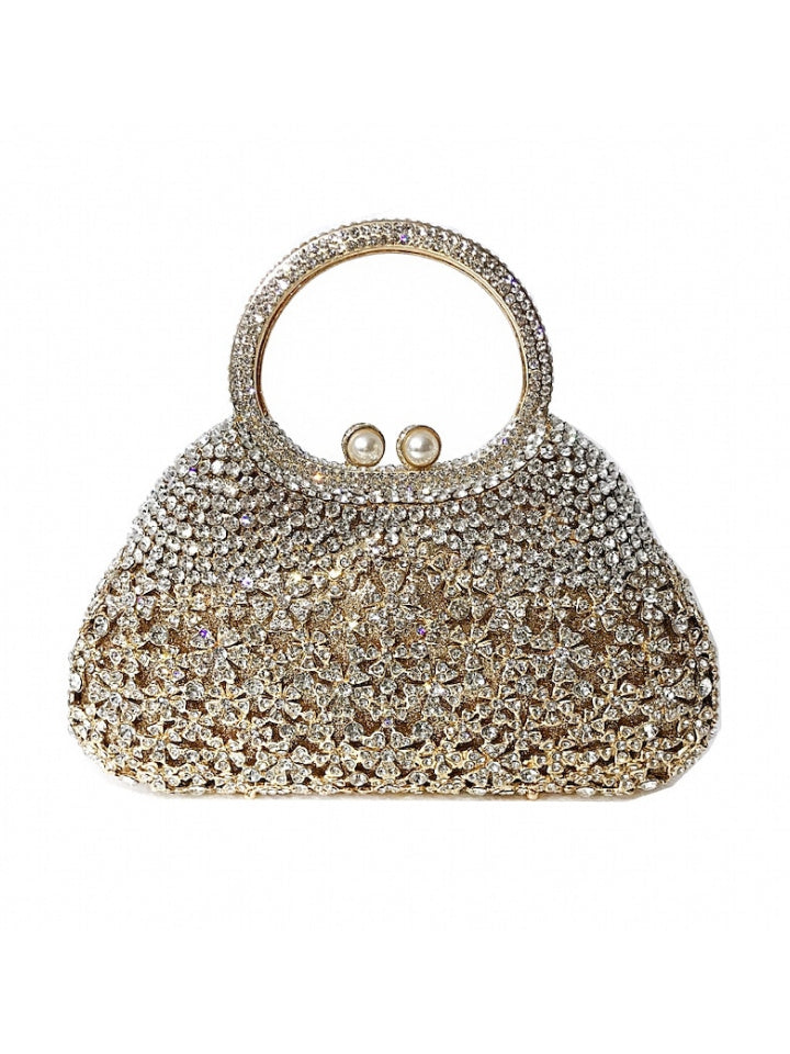 Rhinestone Clutch Bags with Alloy Chain Crystals