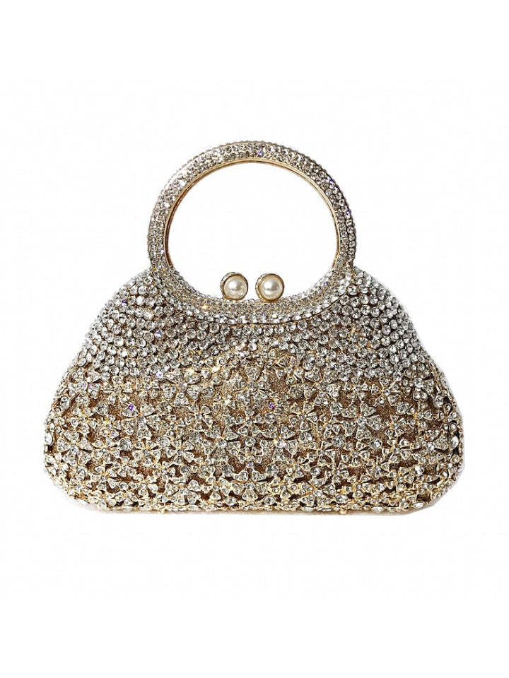 Rhinestone Clutch Bags with Alloy Chain Crystals