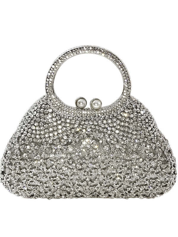 Rhinestone Clutch Bags with Alloy Chain Crystals