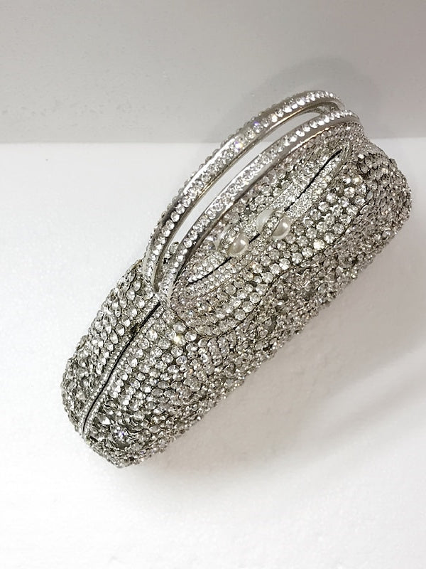 Rhinestone Clutch Bags with Alloy Chain Crystals