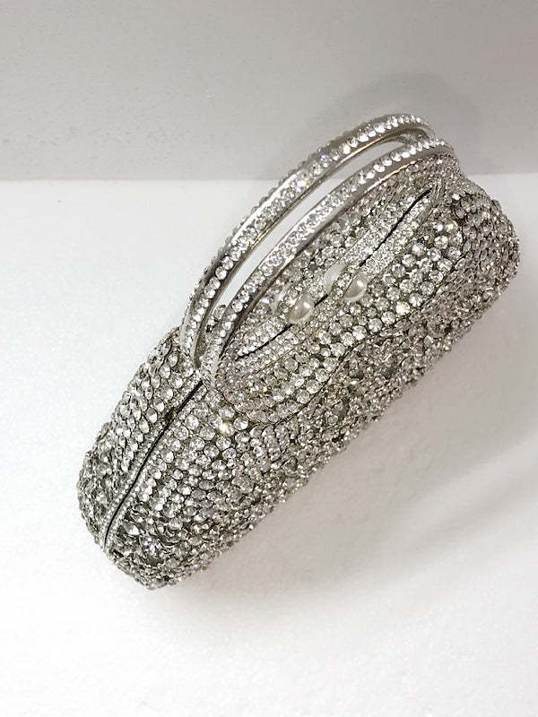 Rhinestone Clutch Bags with Alloy Chain Crystals