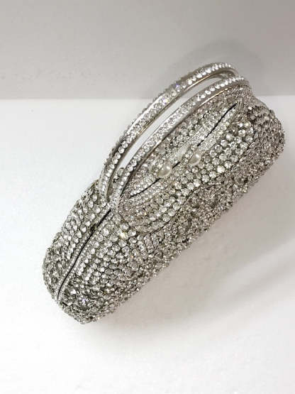 Rhinestone Clutch Bags with Alloy Chain Crystals