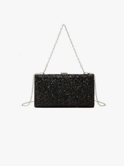 Evening Bags with Rhinestone Chain for Multi Carry in Large Polyester Capacity