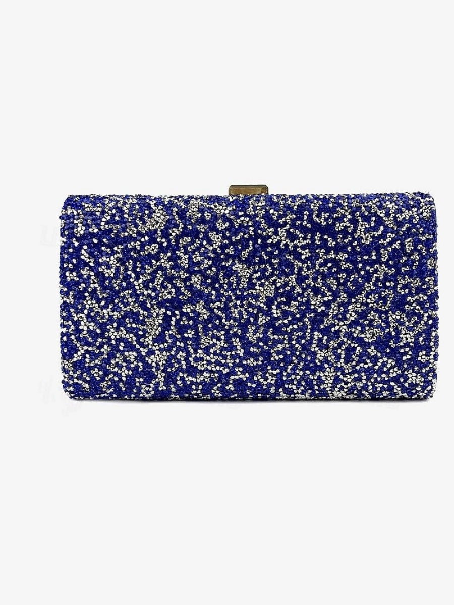 Evening Bags with Rhinestone Chain for Multi Carry in Large Polyester Capacity