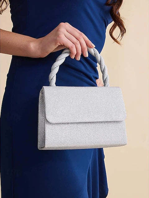 Solid Color Chain Knot Evening Bags in Multi-Carry Polyester
