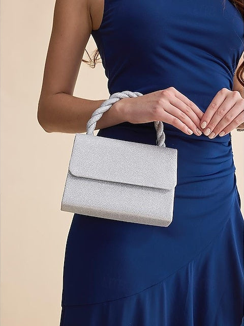 Solid Color Chain Knot Evening Bags in Multi-Carry Polyester