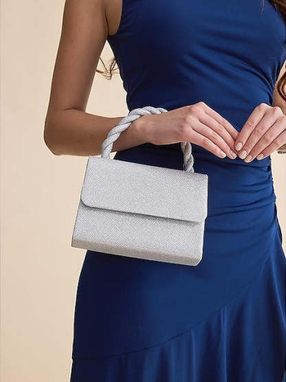 Solid Color Chain Knot Evening Bags in Multi-Carry Polyester