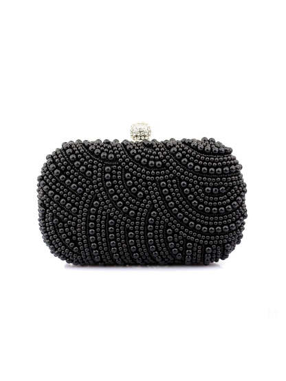 Solid Color PVC Alloy Rhinestone Evening Bags & Clutches