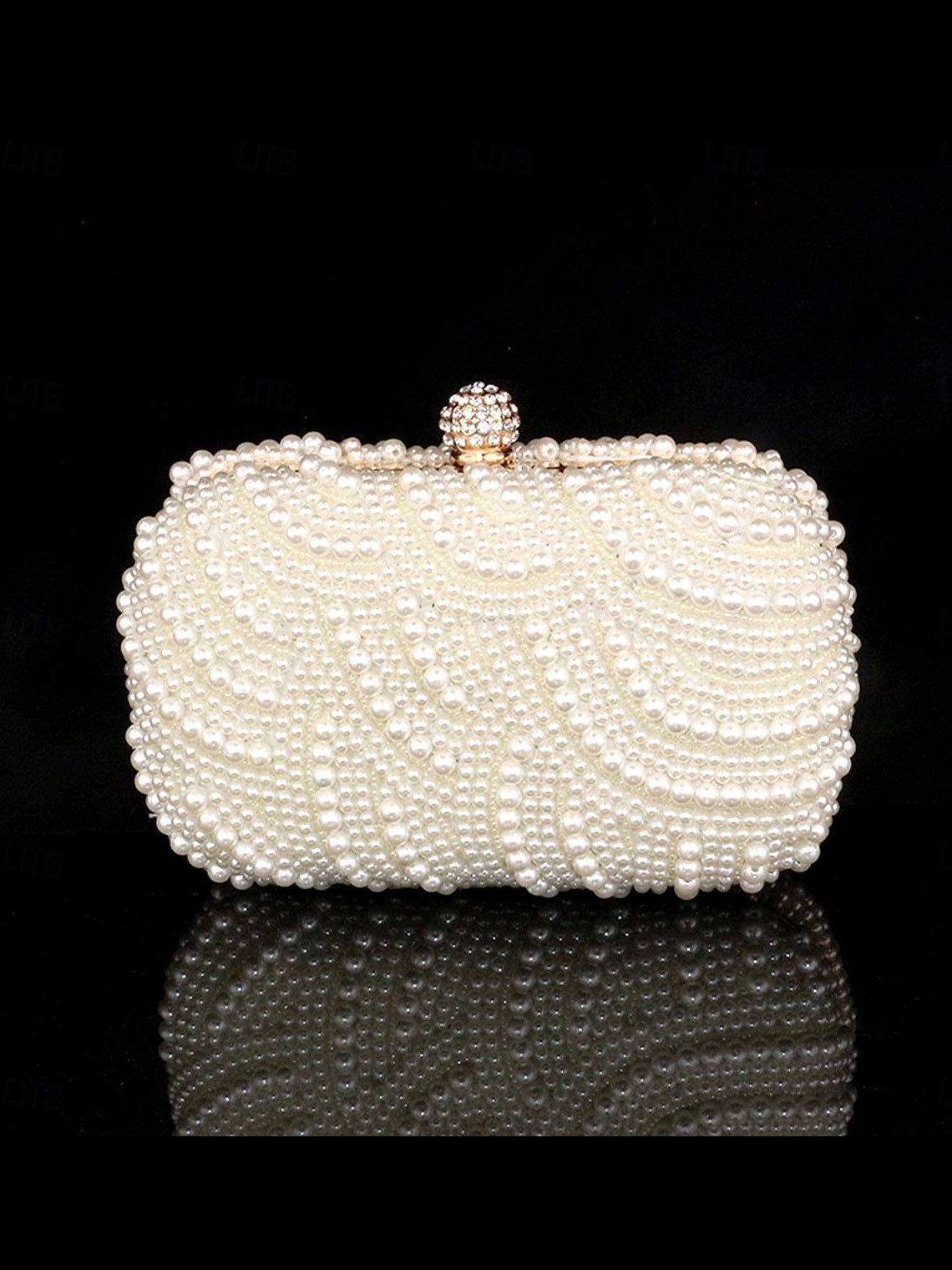 Solid Color PVC Alloy Rhinestone Evening Bags & Clutches