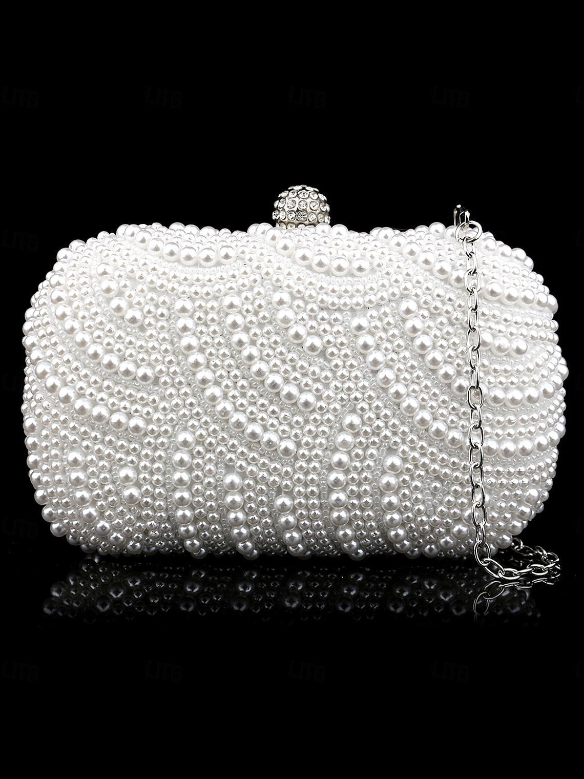 Solid Color PVC Alloy Rhinestone Evening Bags & Clutches