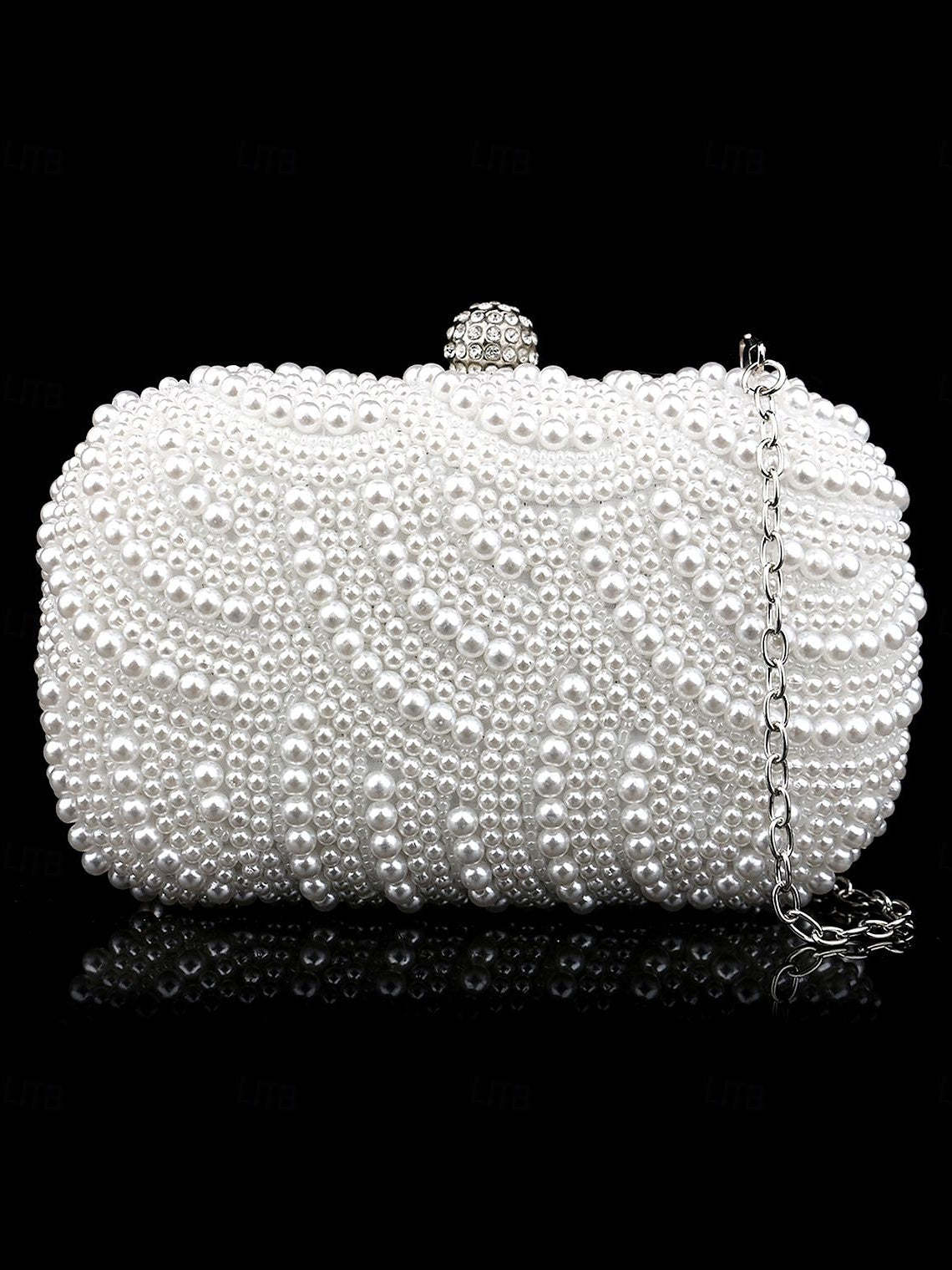 Solid Color PVC Alloy Rhinestone Evening Bags & Clutches