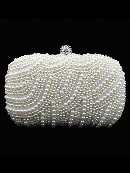 Solid Color PVC Alloy Rhinestone Evening Bags & Clutches