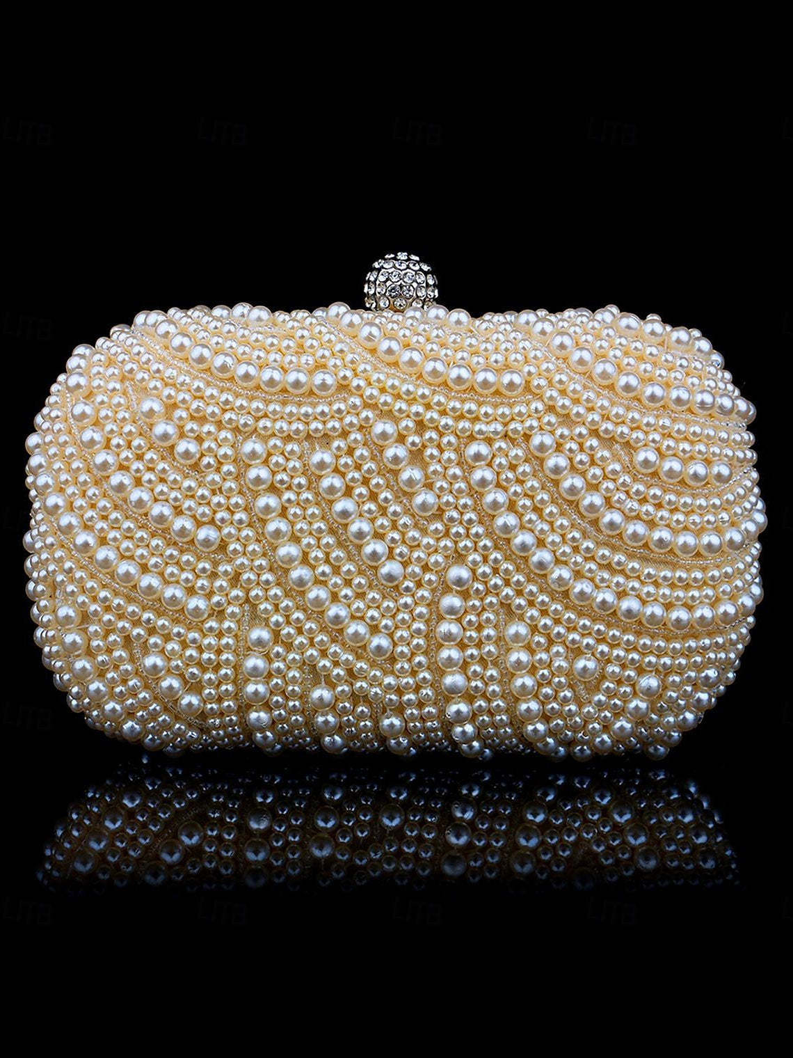 Solid Color PVC Alloy Rhinestone Evening Bags & Clutches