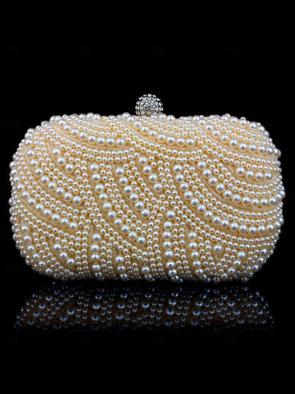 Solid Color PVC Alloy Rhinestone Evening Bags & Clutches