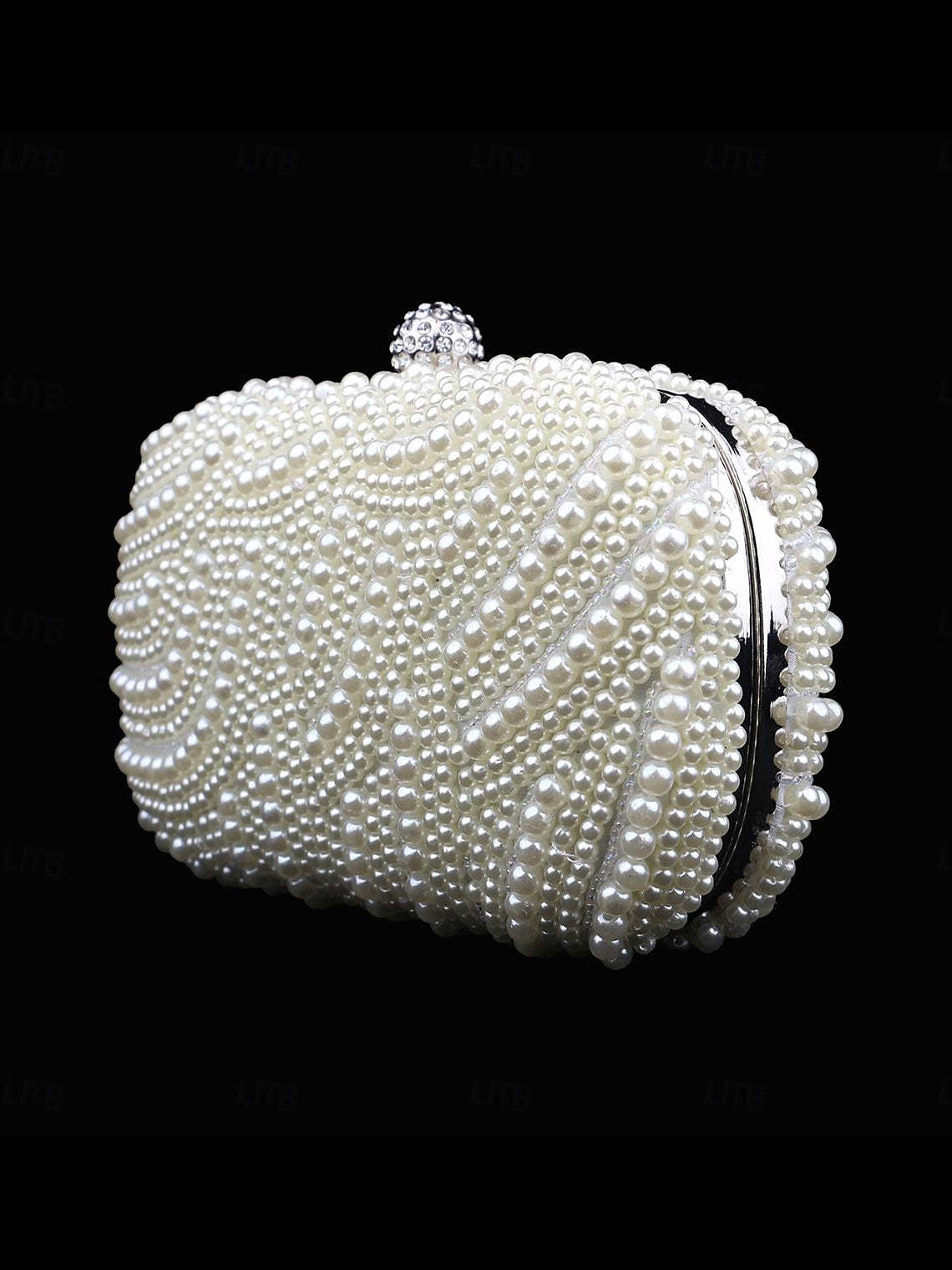 Solid Color PVC Alloy Rhinestone Evening Bags & Clutches