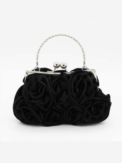 Solid Color Alloy Chain Handbags and Evening Bags in Polyester