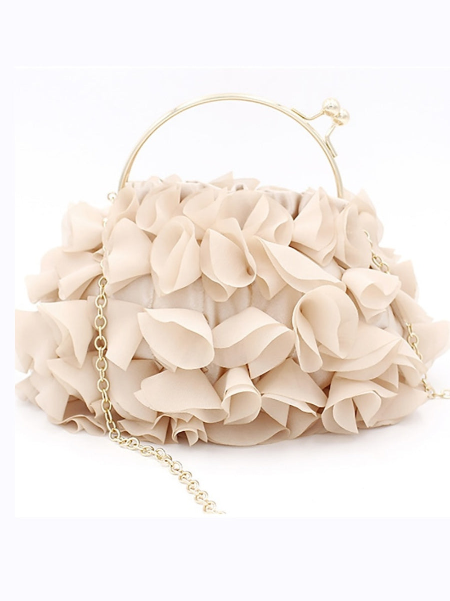 Solid Color Chain Clutch Bags for Women in Polyester