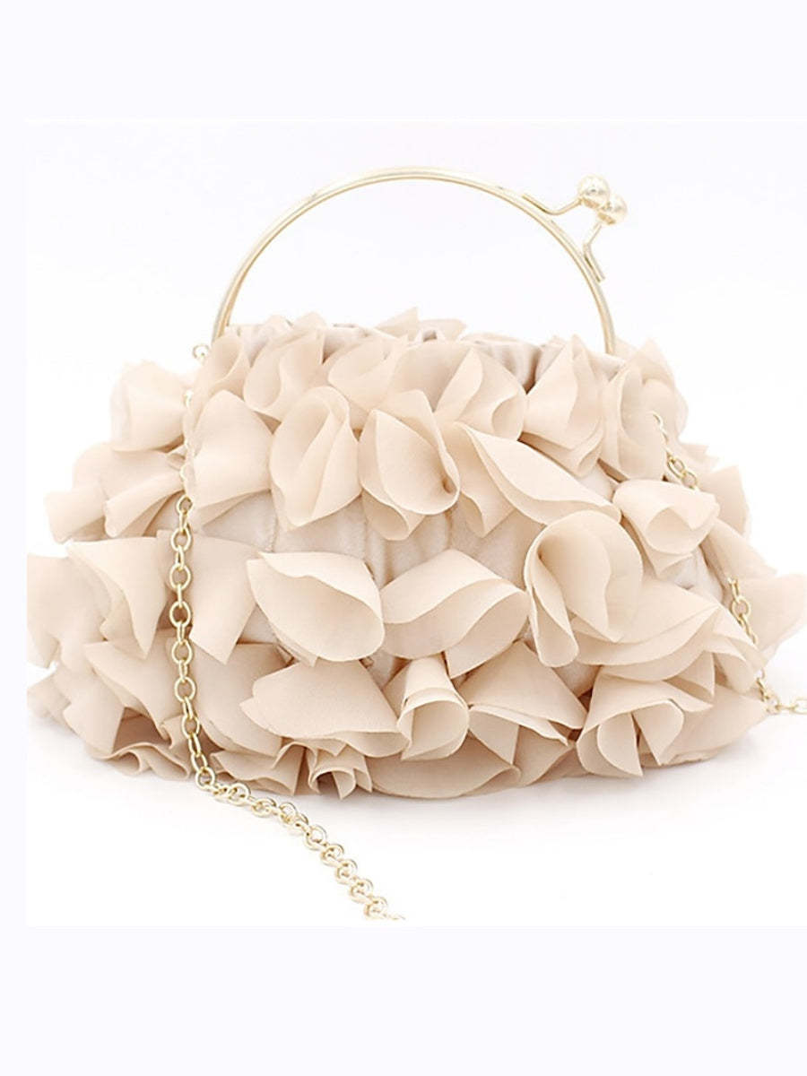 Solid Color Chain Clutch Bags for Women in Polyester