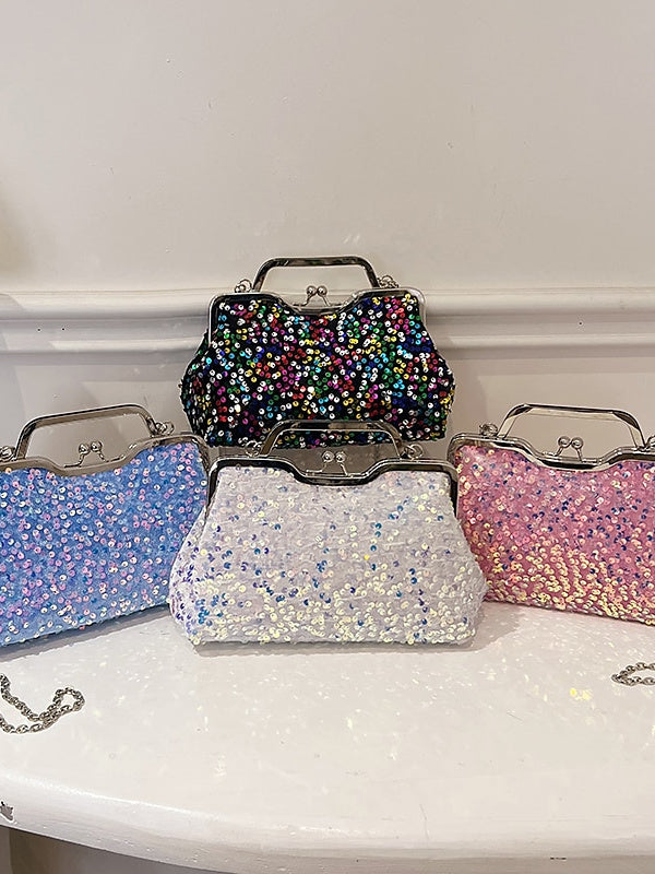 Solid Color Sequin Clutch Bags – Large, Synthetic, and Anti-Dust