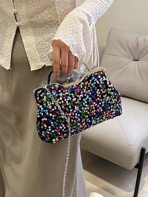 Solid Color Sequin Clutch Bags – Large, Synthetic, and Anti-Dust