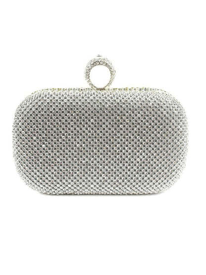 Glitter Crystals Clutch Bags in Solid Alloy Colors