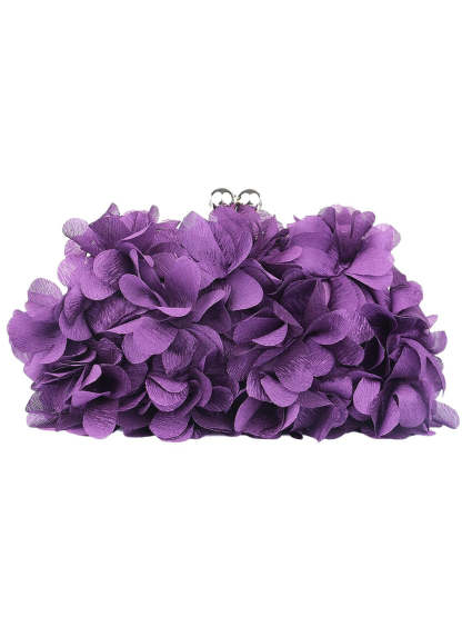 Rhinestone Chain Clutch Bags in Solid Satin Colors