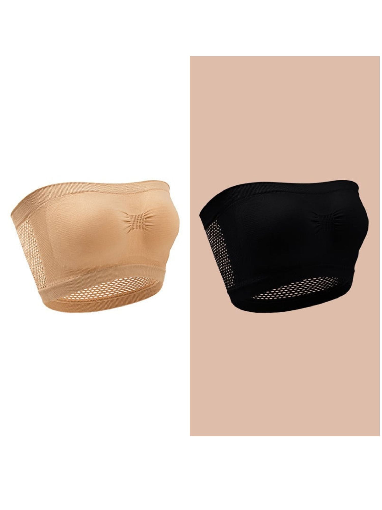 Strapless Solid Color Bra for Women, Breathable Everyday Wear