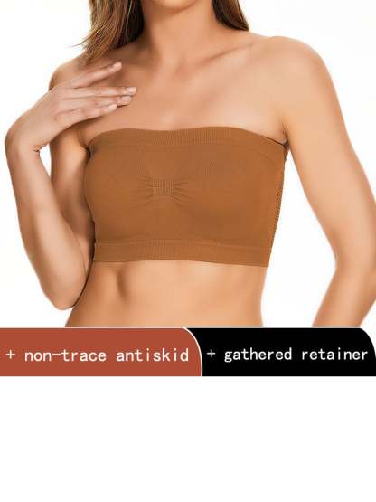 Strapless Solid Color Bra for Women, Breathable Everyday Wear
