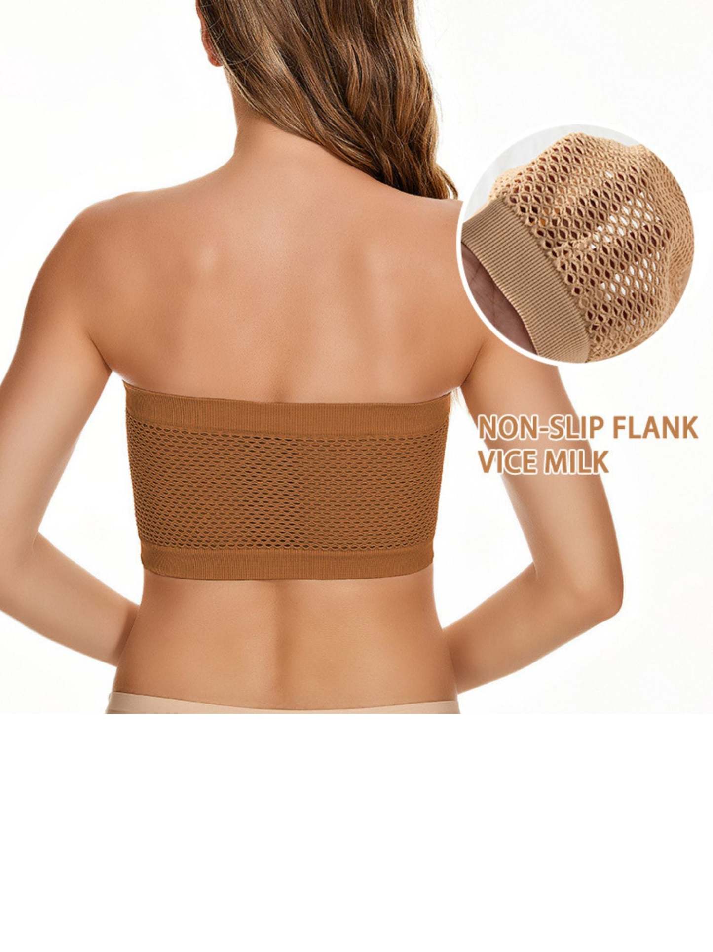 Strapless Solid Color Bra for Women, Breathable Everyday Wear