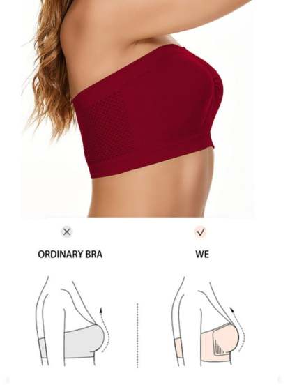 Strapless Solid Color Bra for Women, Breathable Everyday Wear